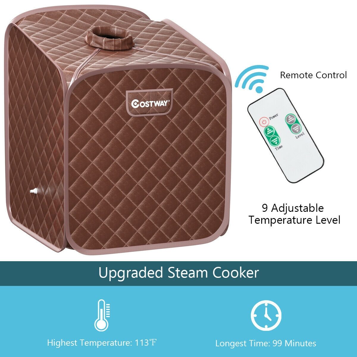 2L Portable Folding Steam Sauna Spa-Coffee