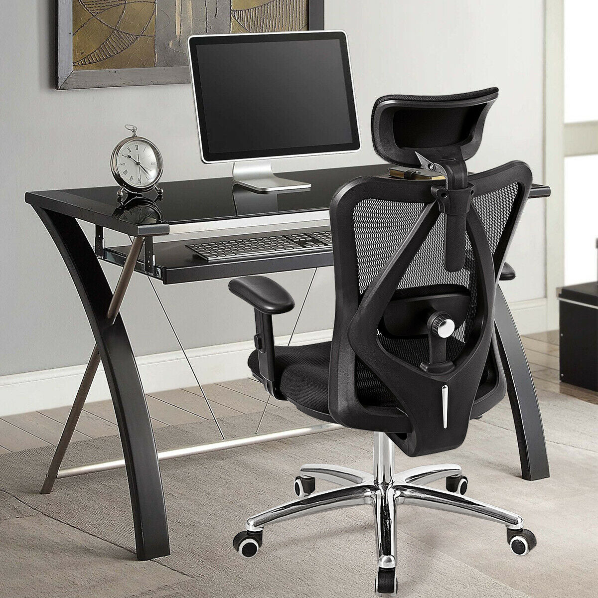 Adjustable Height Mesh Swivel High Back Office ChairÂ 