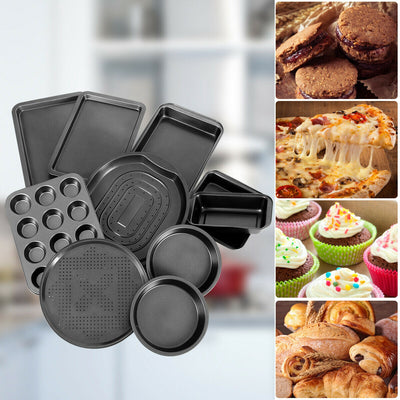 10 Pieces Nonstick Bakeware Set Baking Roasting Cake PansÂ 