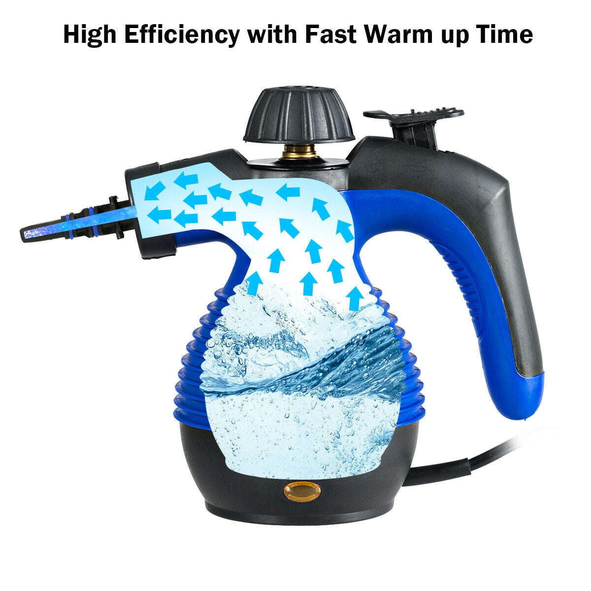 1050W Multi-Purpose Handheld Pressurized Steam Cleaner-Blue