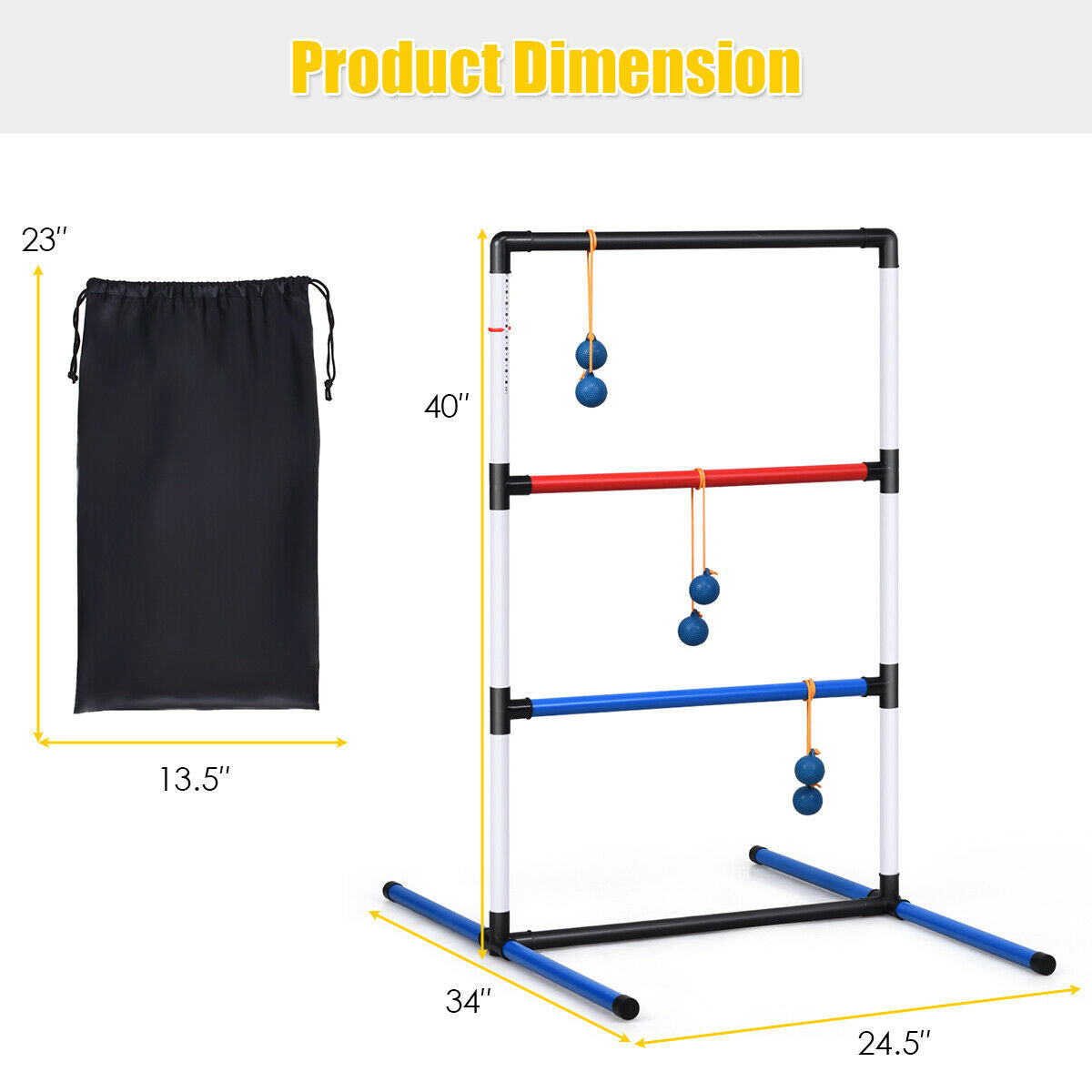 Ladder Ball Toss Game Bolas Score Tracker Carrying Bag