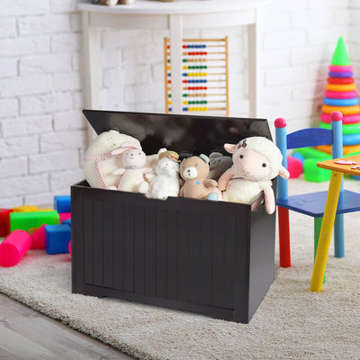 Toy Box Wooden Toy Organizer with Flip-Top Lid-BrownÂ 