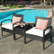 3 Piece Patio Rattan Furniture Set Sofa Cushioned Table Garden