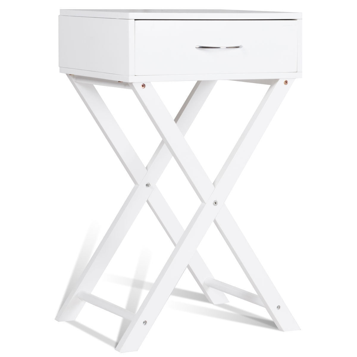 Modern X-Shape Accent Side End Table-Black