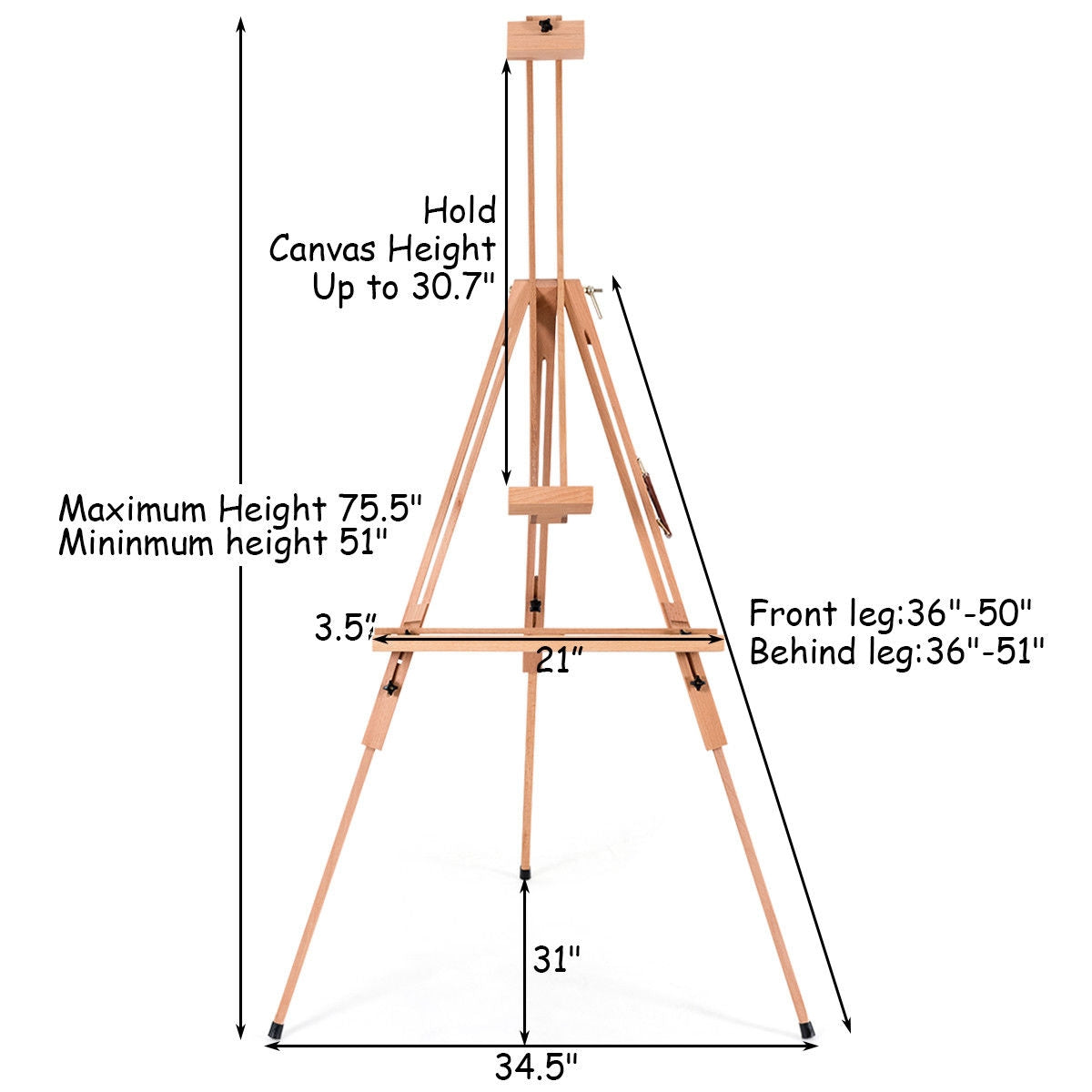 Foldable Wood Tripod Sketching Easel