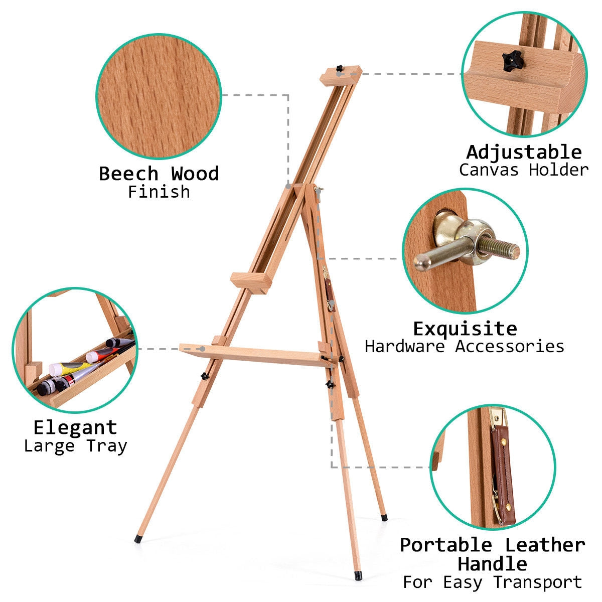 Foldable Wood Tripod Sketching Easel