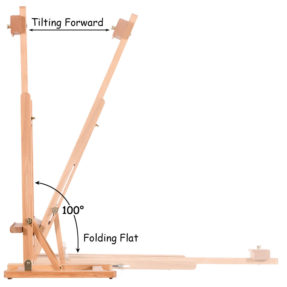 Adjustable Portable Wood Tabletop Easel H-Frame for Artist Painting Display