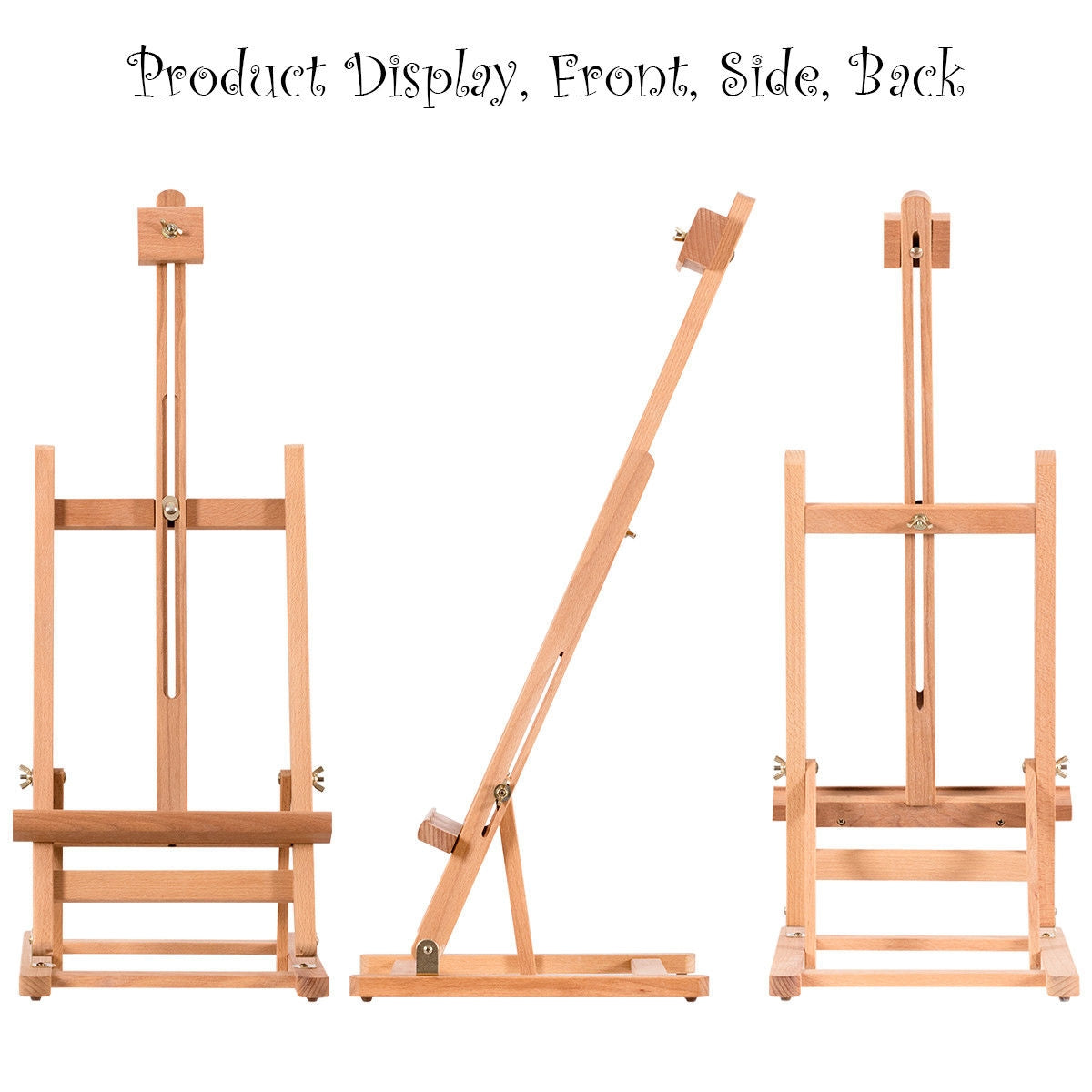 Adjustable Portable Wood Tabletop Easel H-Frame for Artist Painting Display