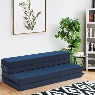 4" Quart Folding Futon Sleepover Sofa Bed Foam Mattress-Queen sizeÂ 