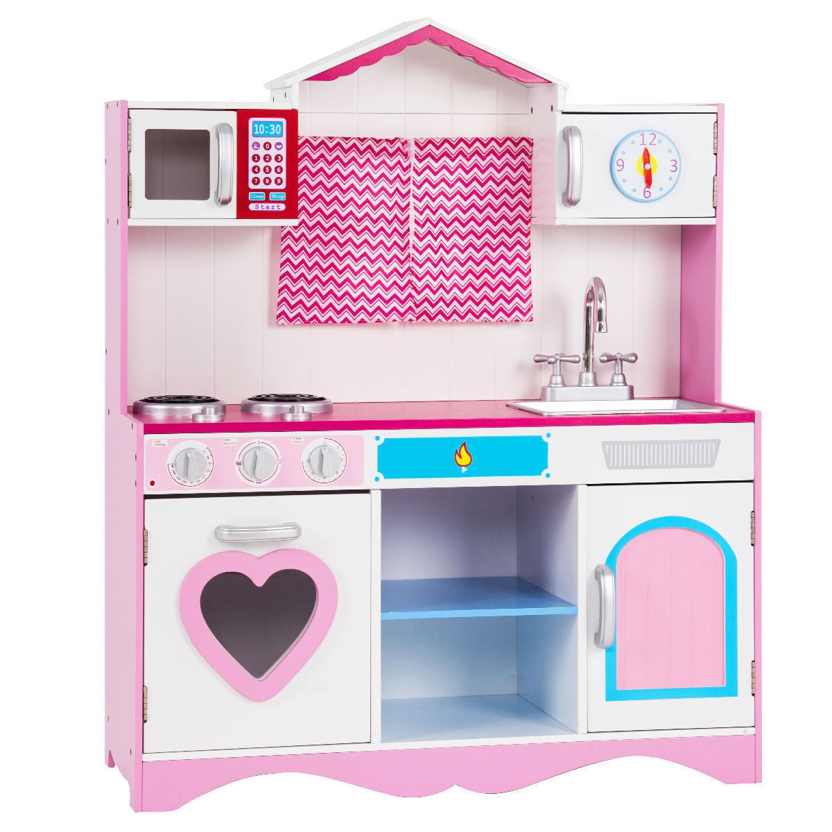 Wood Kitchen Toy Kids Cooking Pretend Play Set