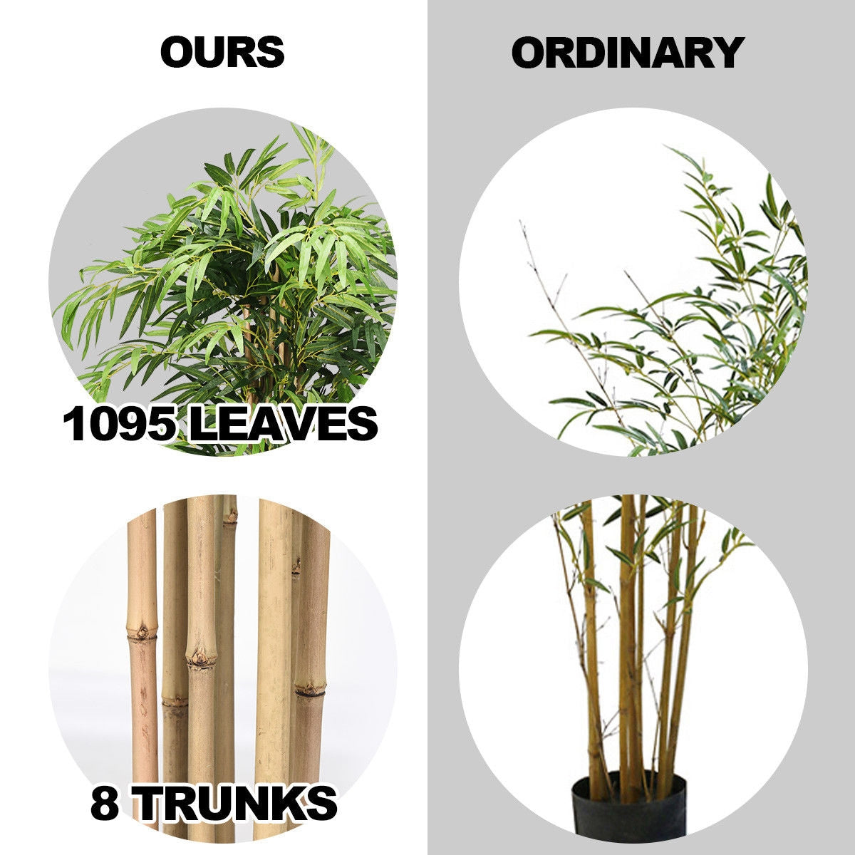 5-Feet Artificial Bamboo Silk Tree Indoor-Outdoor Decorative PlanterÂ 