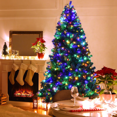 7.5 Feet Pre-Lit Artificial Spruce Christmas Tree with 550 Multicolor Lights for FestivalÂ 