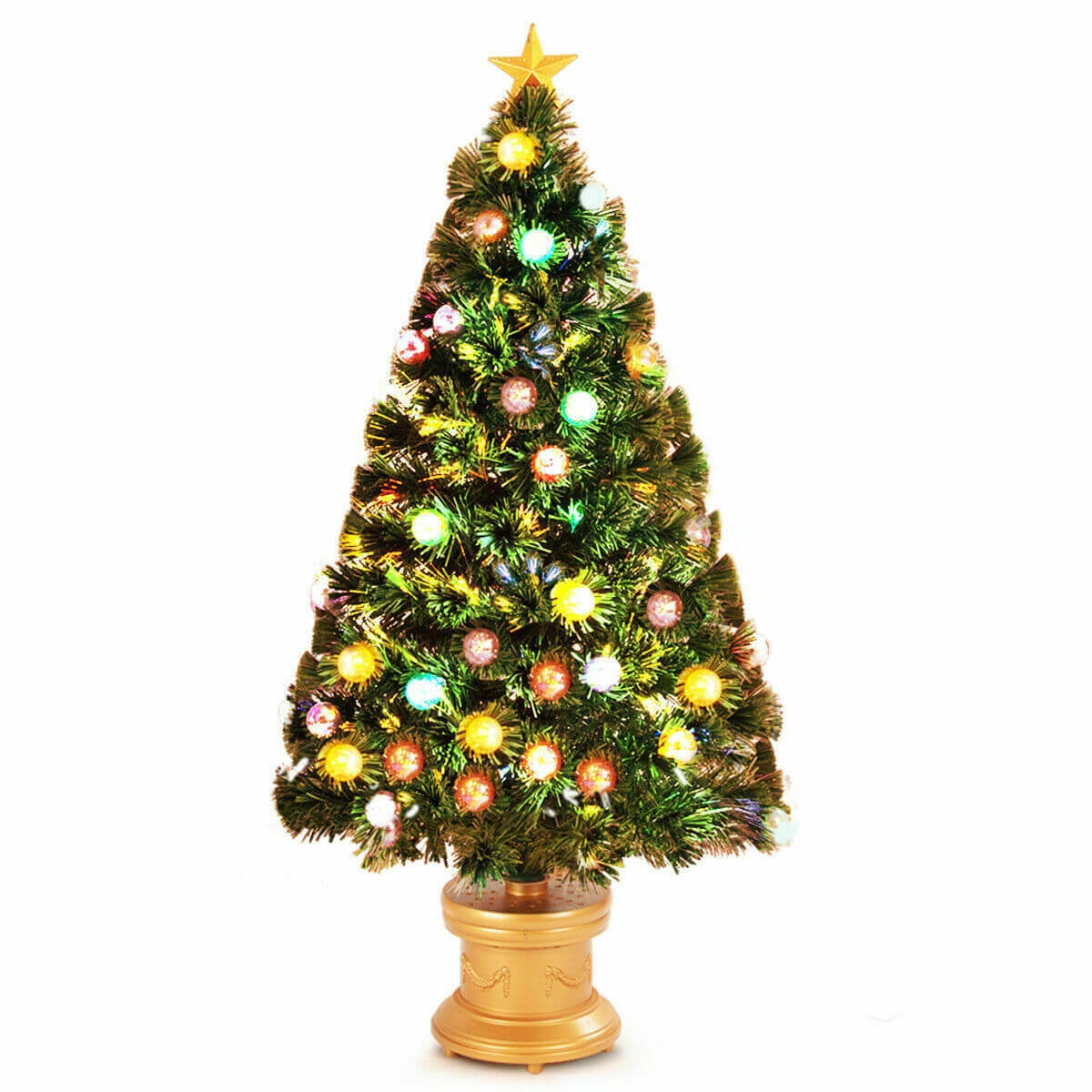 Pre-Lit Fiber Optical Firework Christmas Tree -4'