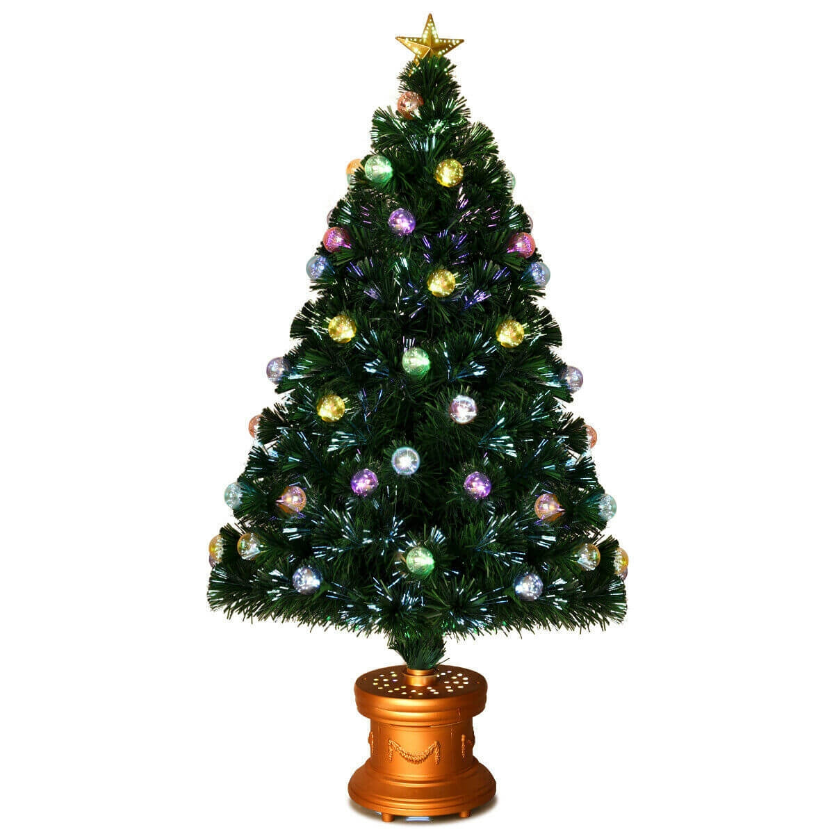 Pre-Lit Fiber Optical Firework Christmas Tree -4'