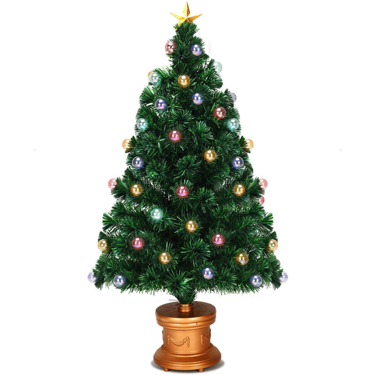 Pre-Lit Fiber Optical Firework Christmas Tree -4'