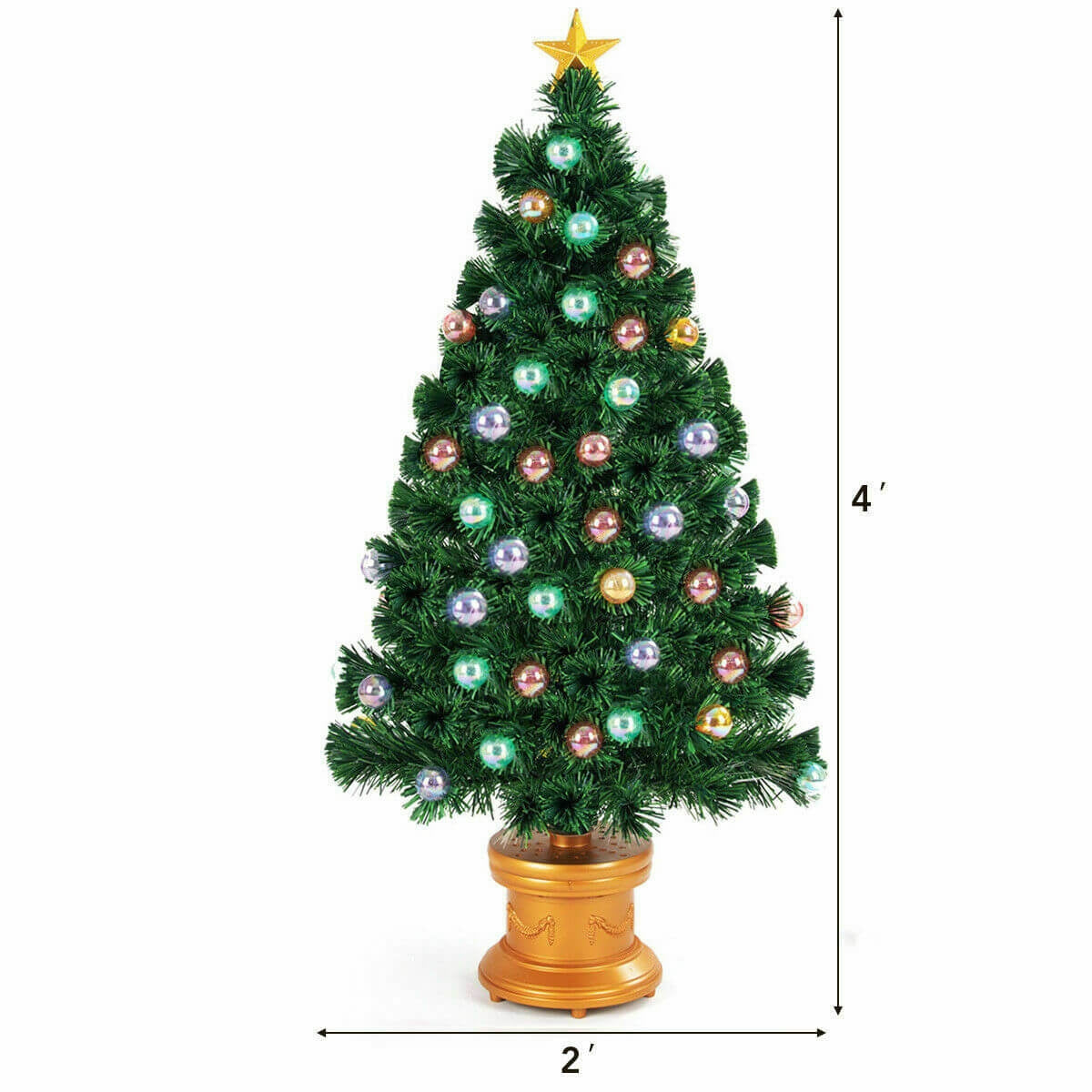 Pre-Lit Fiber Optical Firework Christmas Tree -4'