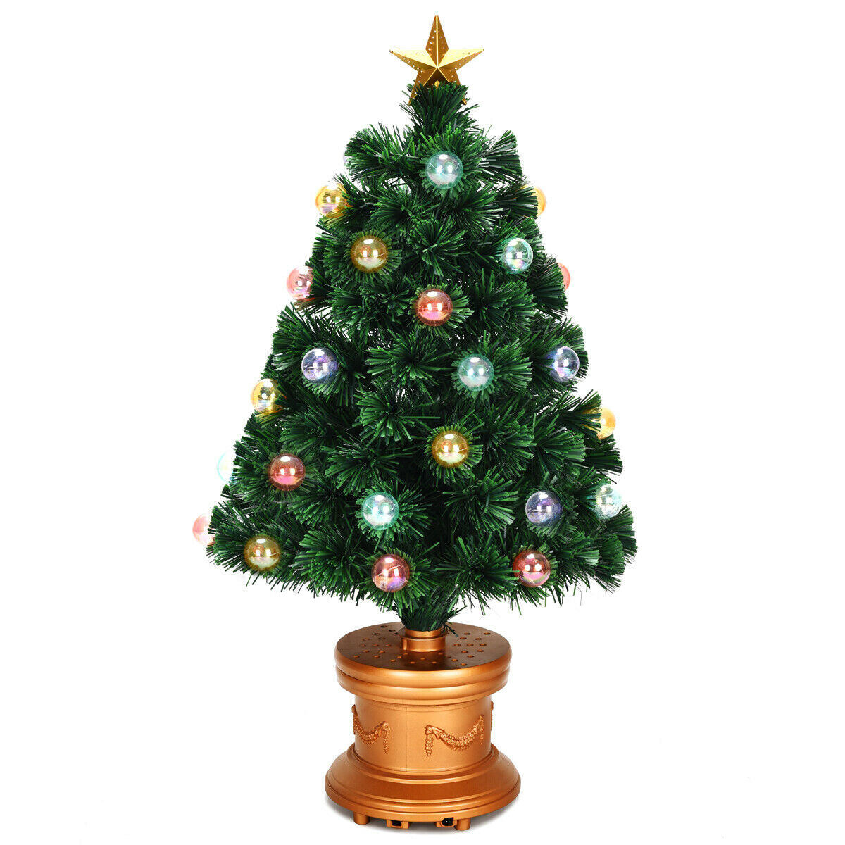 3' Pre-Lit Fiber Optical Firework Christmas Tree