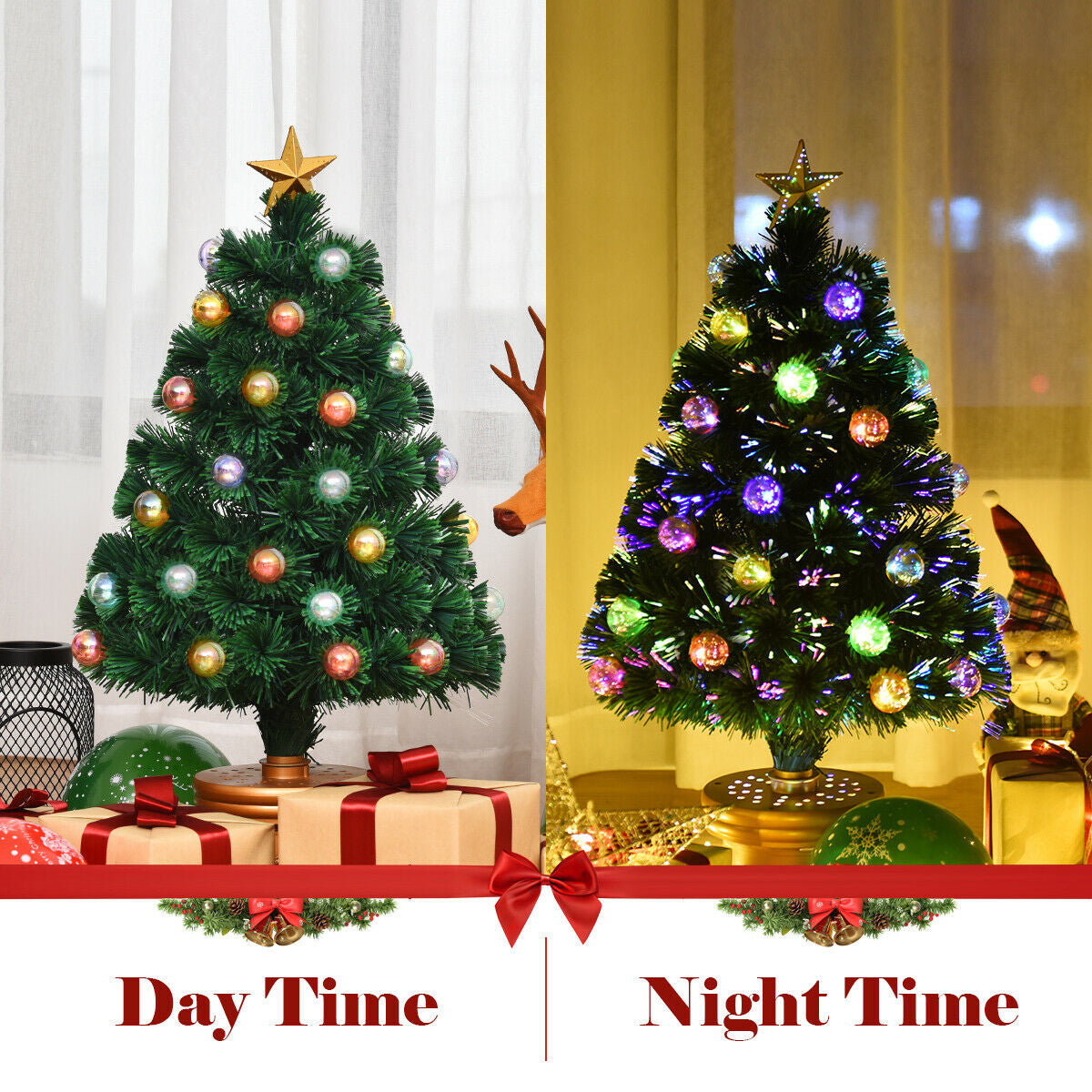 3' Pre-Lit Fiber Optical Firework Christmas Tree