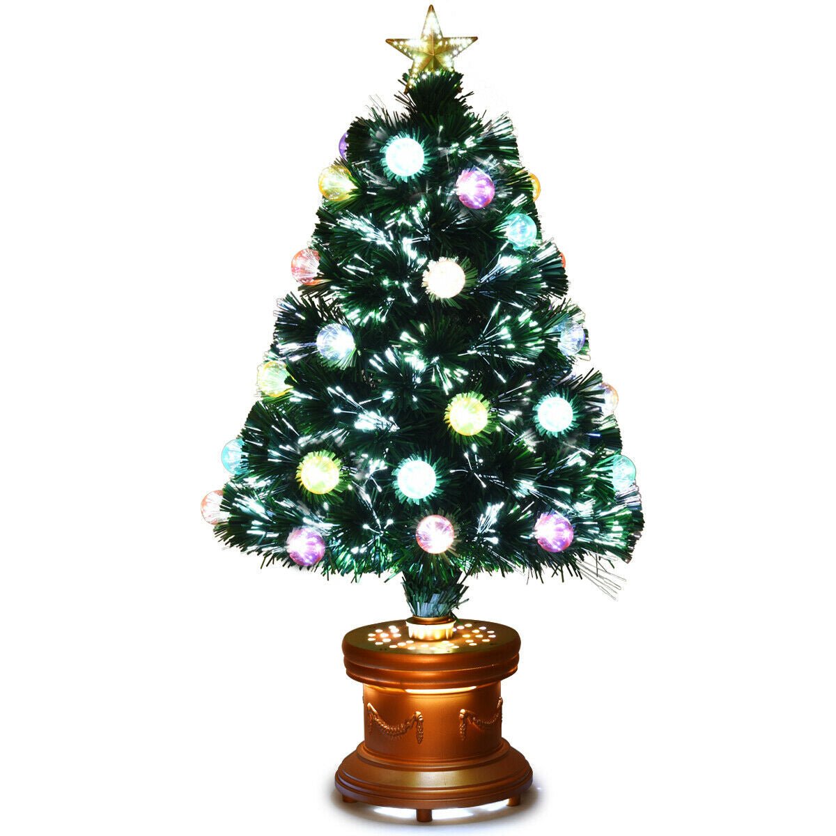 3' Pre-Lit Fiber Optical Firework Christmas Tree