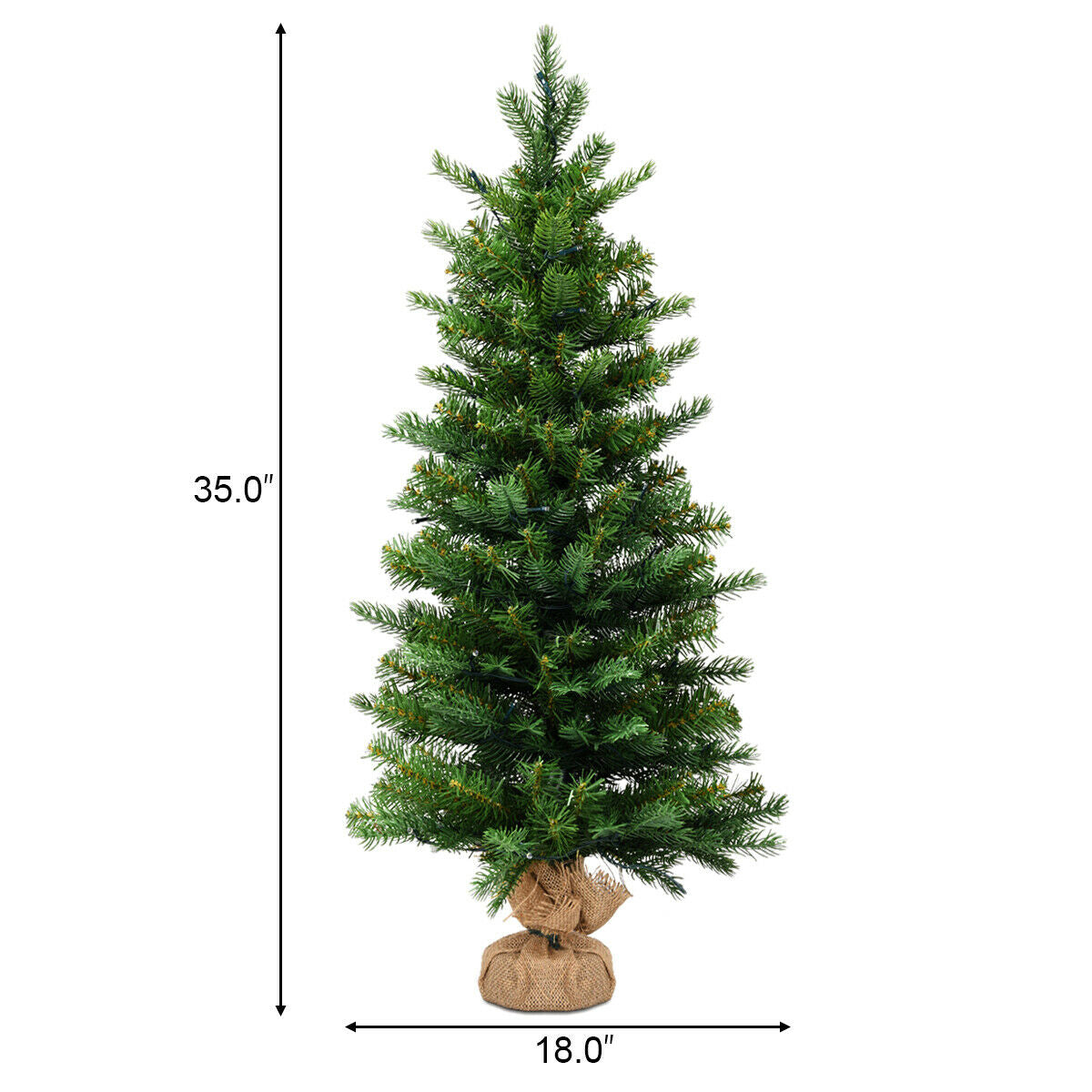 3 Feet Tabletop Battery Operated Christmas Tree with LED lights