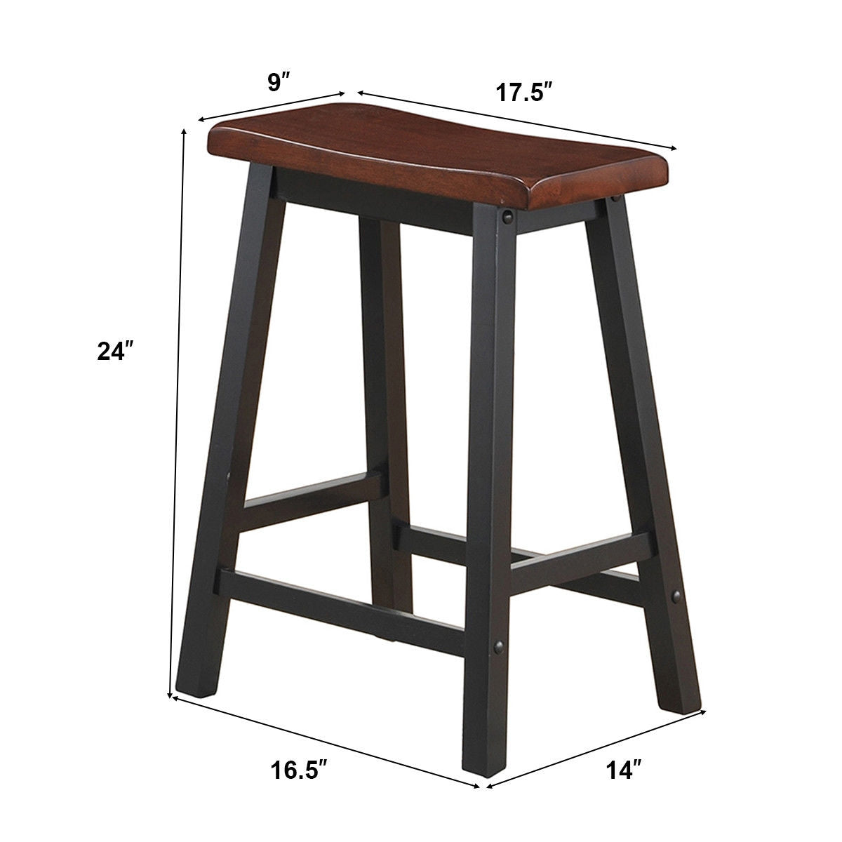 24 Inch Height Set of 2 Home Kitchen Dining Room Bar Stools-Coffee