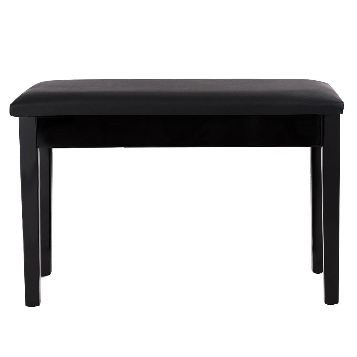 Solid Wood PU Leather Padded Piano Bench Keyboard Seat-Black