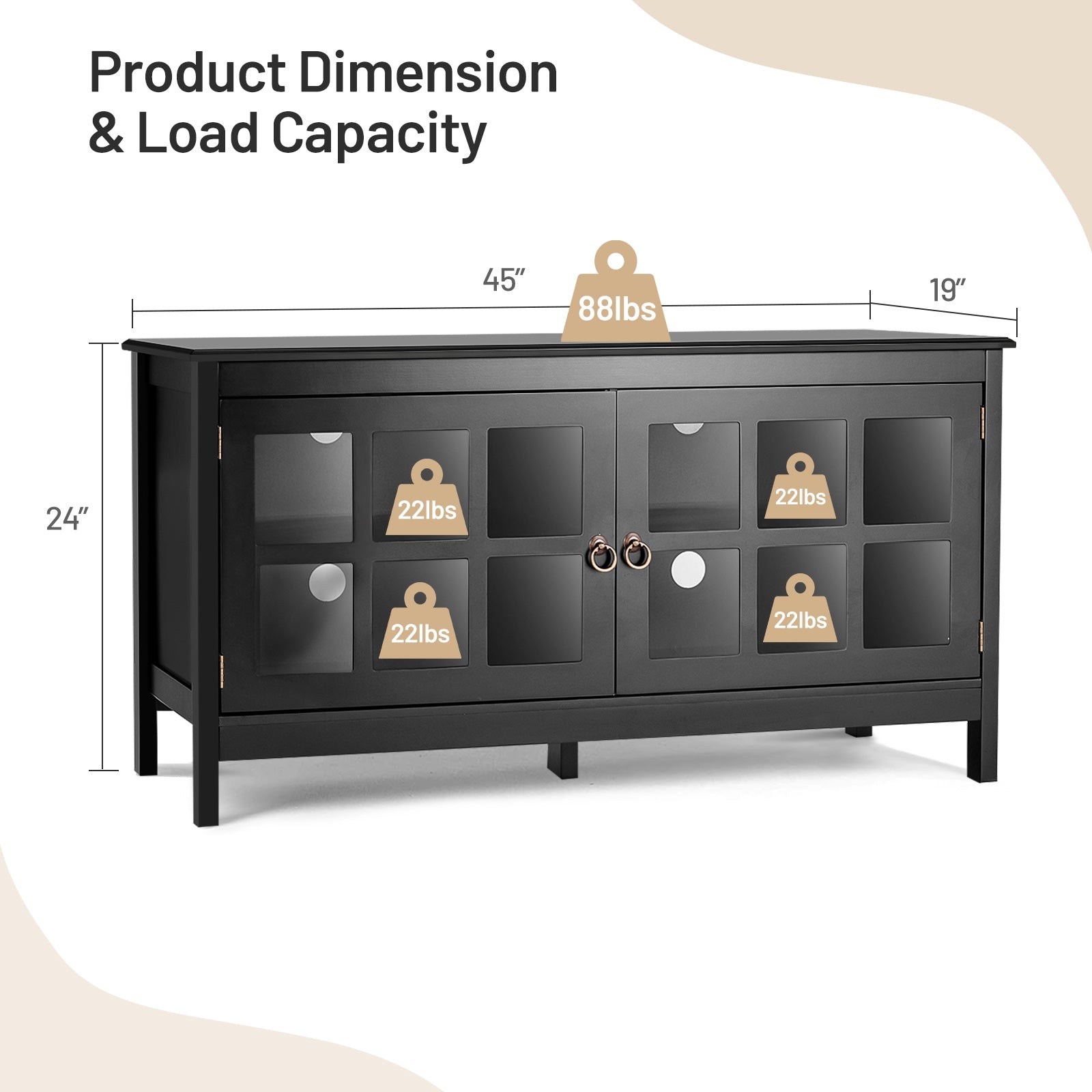 50 Inch Modern Wood Large TV Stand Entertainment Center for TV