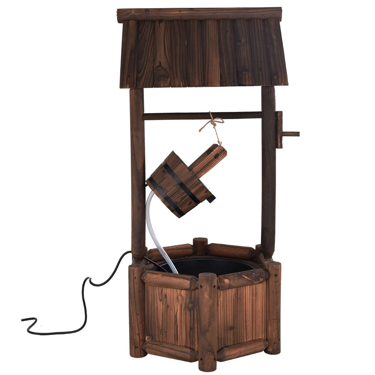 Garden Wooden Wishing Water Fountain with Pump