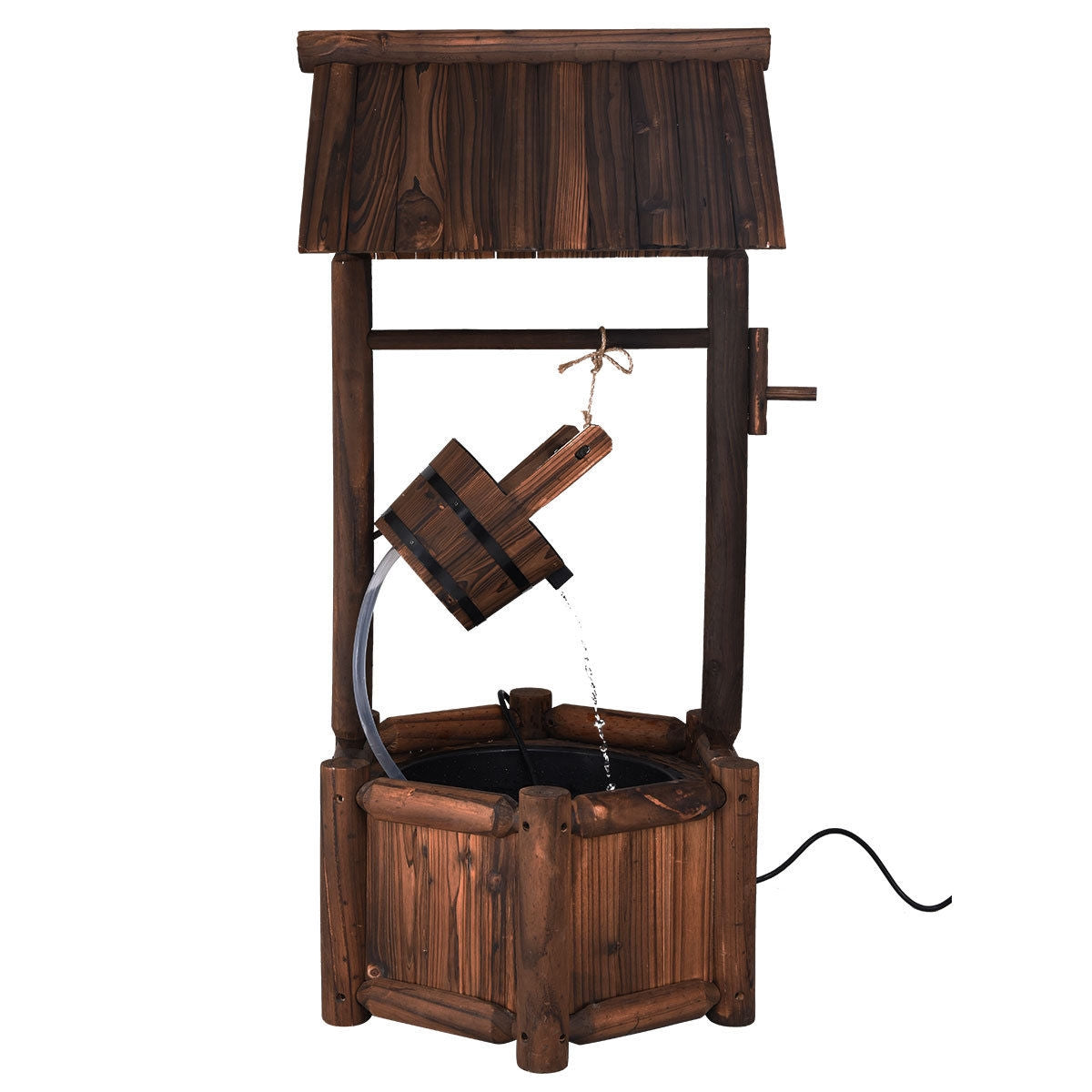 Garden Wooden Wishing Water Fountain with Pump