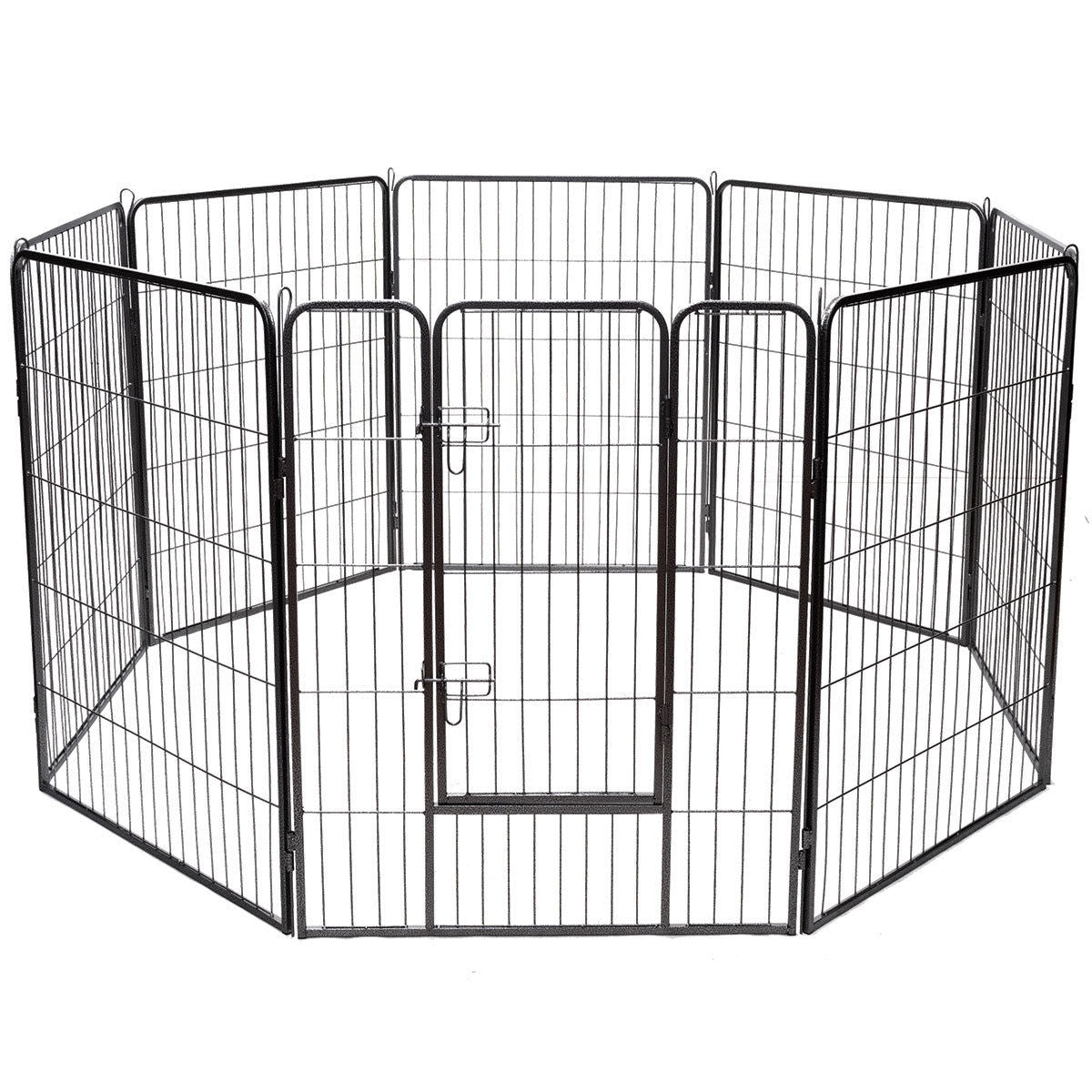 8 Metal Panel Heavy Duty Pet Playpen Dog Fence with Door-40 InchÂ 