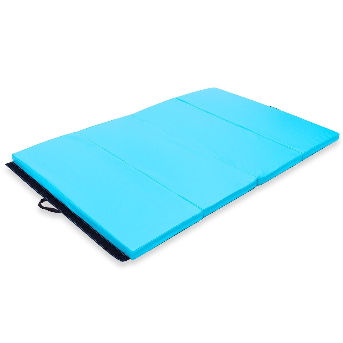 4' x 6' x 2" PU Thick Folding Panel Exercise Gymnastics Mat-Blue