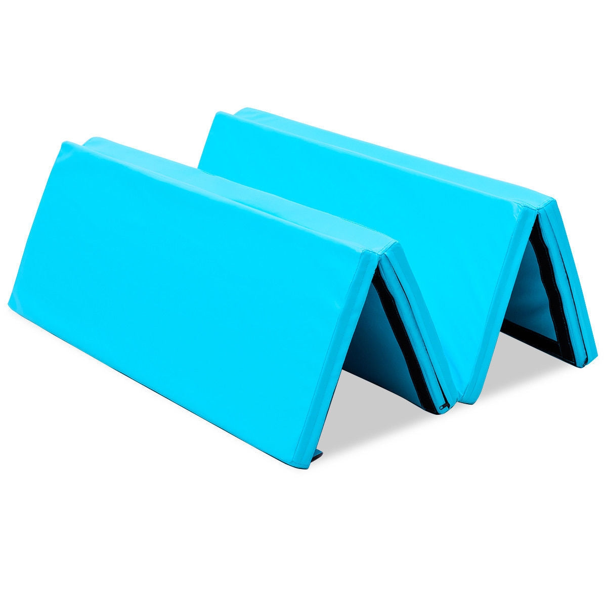 4' x 6' x 2" PU Thick Folding Panel Exercise Gymnastics Mat-Blue