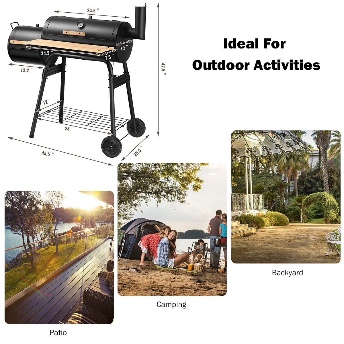 Outdoor BBQ Grill Barbecue Pit Patio CookerÂ 