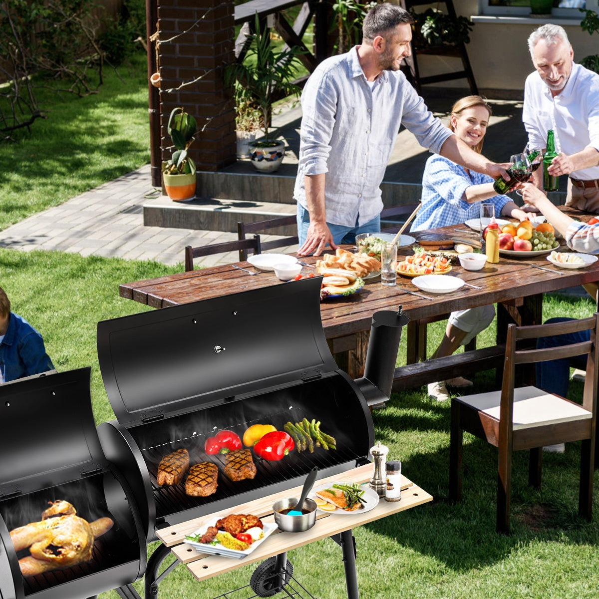 Outdoor BBQ Grill Barbecue Pit Patio CookerÂ 