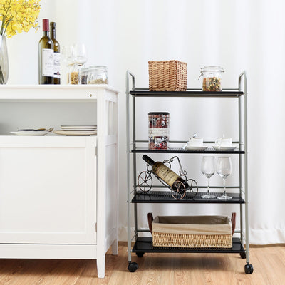4 Tiers Rolling Storage Cart Utility Trolley-23.5 InchÂ 