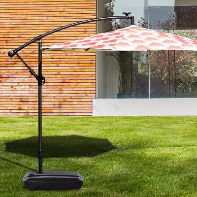 60L Plastic Weighted Fill Water Sand Wheel Patio Umbrella BaseÂ 