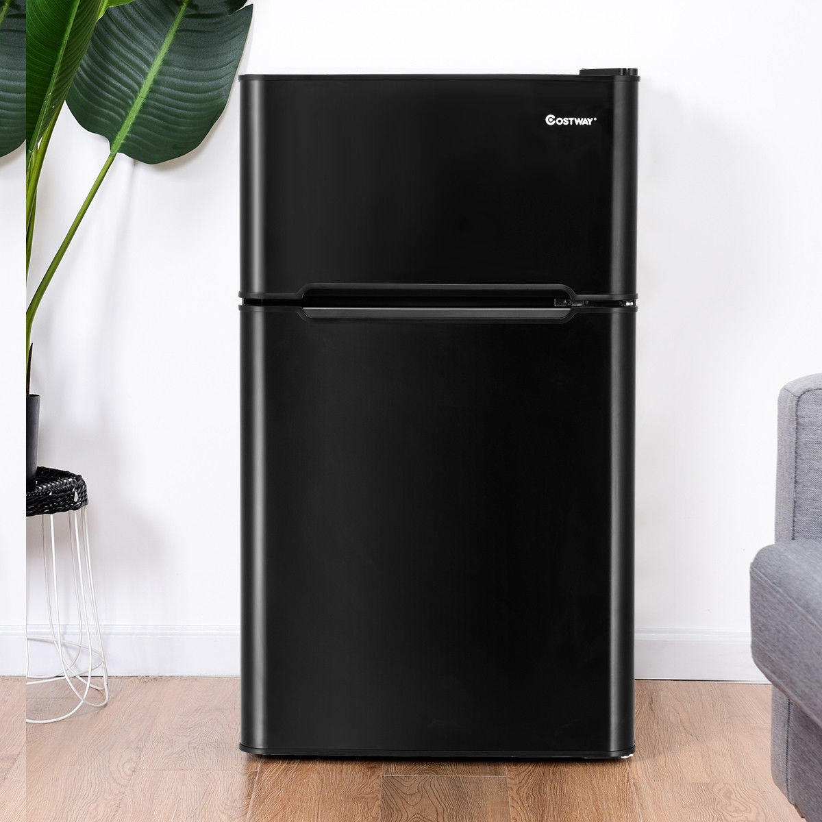 3.2 cu ft. Compact Stainless Steel Refrigerator-BlackÂ 