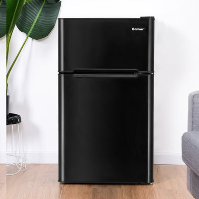 3.2 cu ft. Compact Stainless Steel Refrigerator-BlackÂ 