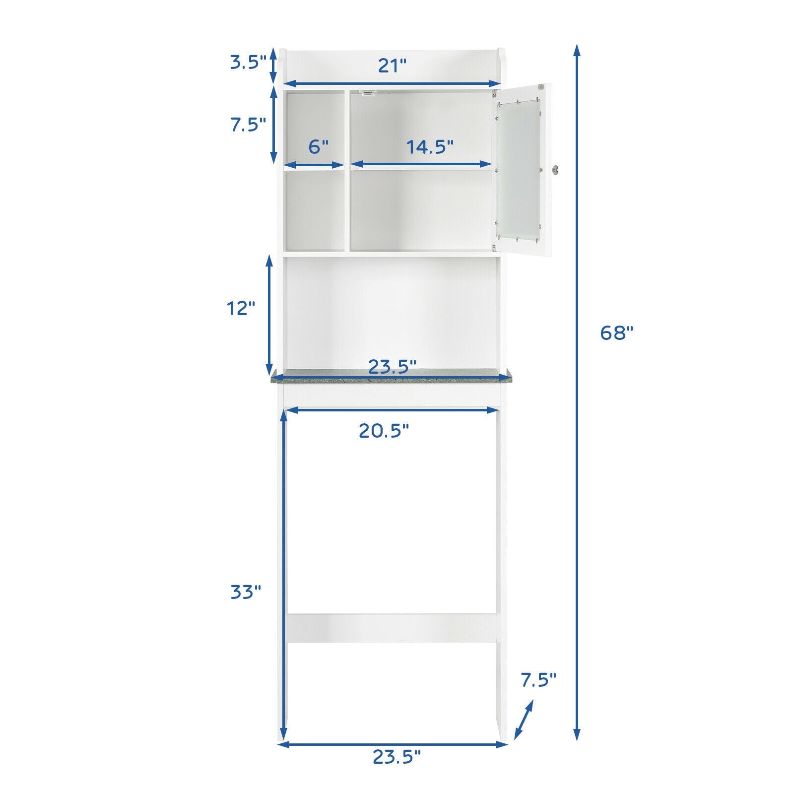 Space Saver White Over-the-Toilet Cabinet