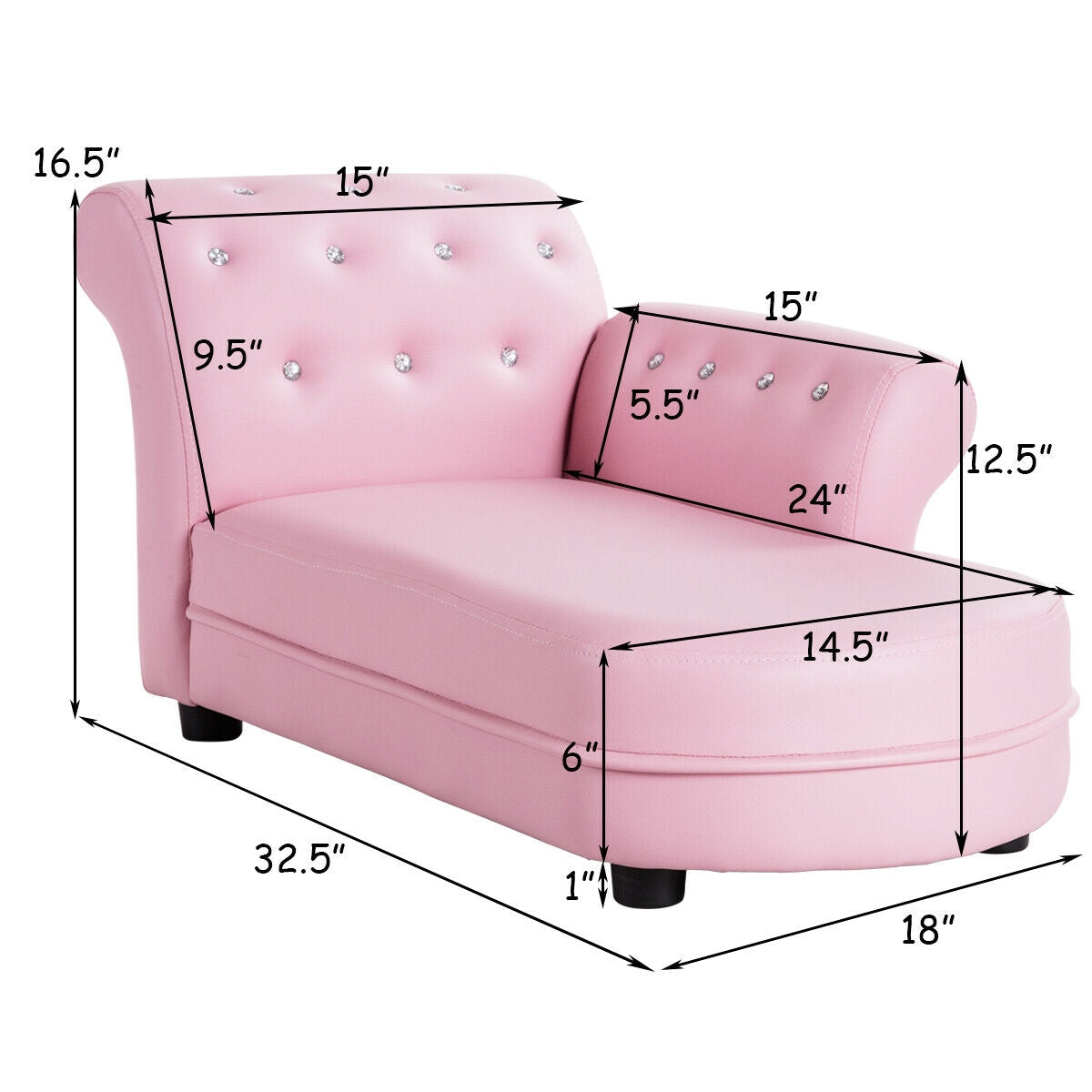 Armrest Relax Chaise Lounge Kids Sofa