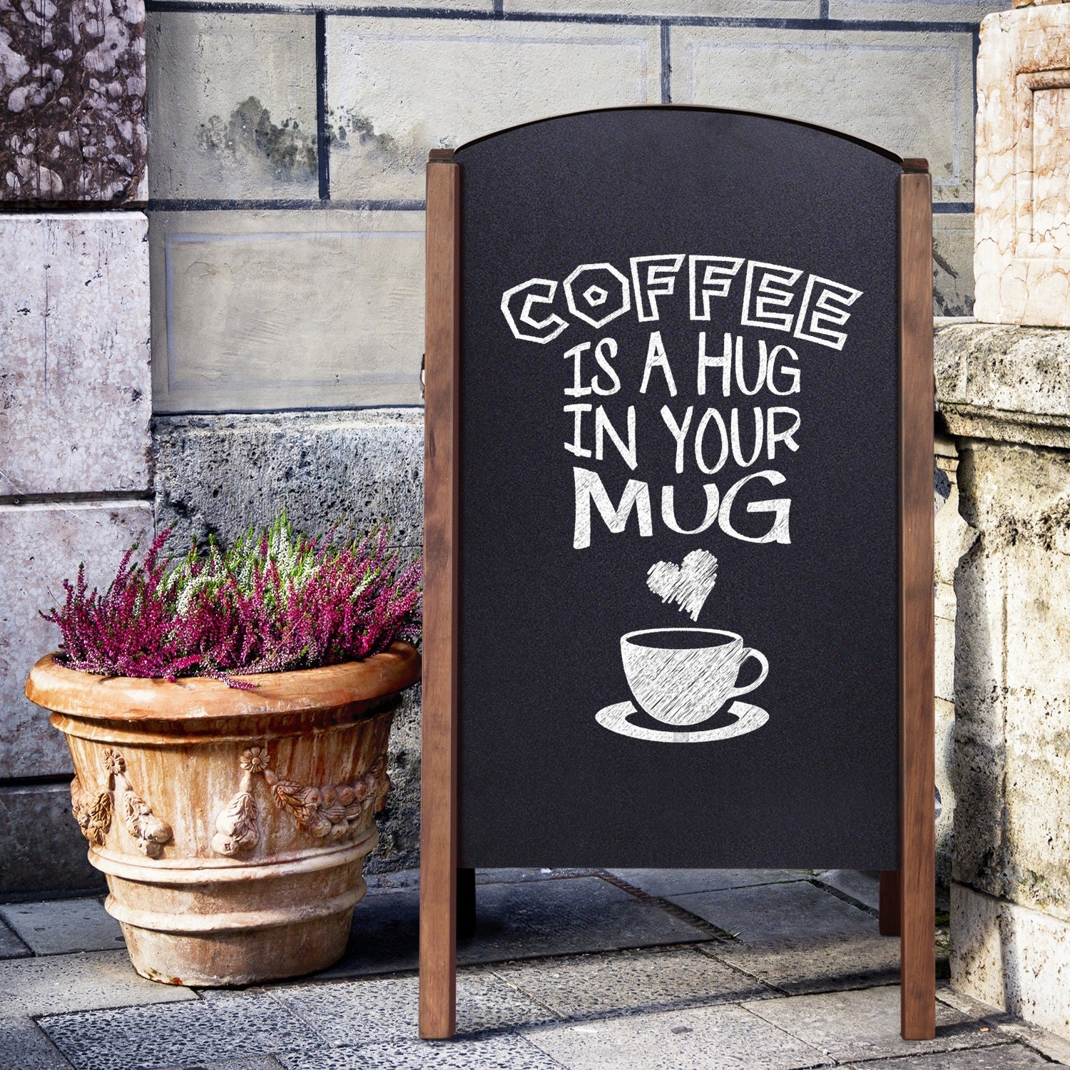 31.5 Inch Wood A-Frame Sidewalk Signage ChalkboardÂ 