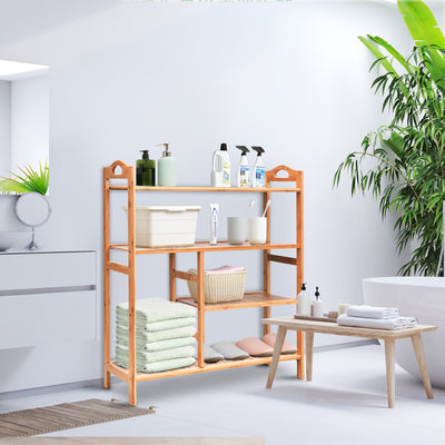 4 Tiers Multifunction Bamboo Storage Shoe Rack for Entryway HallwayÂ 