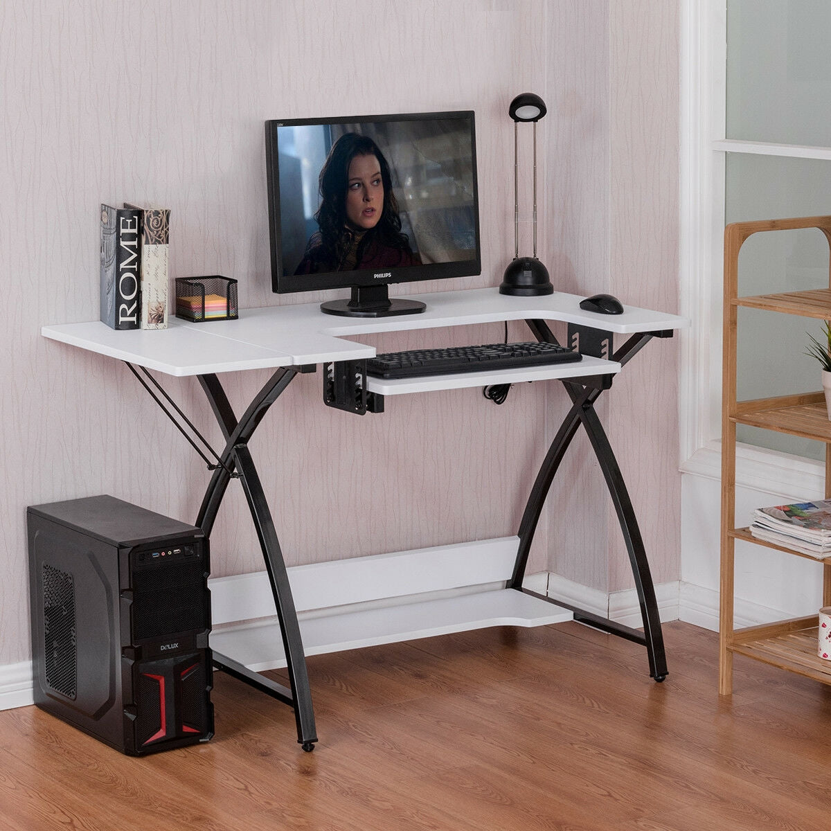 Sewing Craft Table Computer Desk with Adjustable Platform