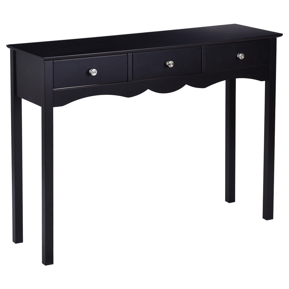 Hall table Side Table w/ 3 Drawers-Black