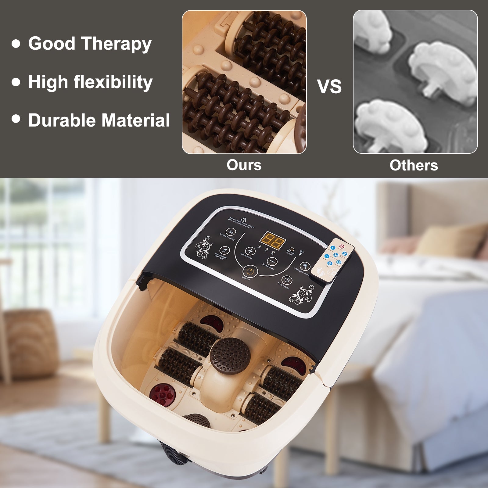 Foot Spa Bath Massager with Heat and Tempreture and Time Setting