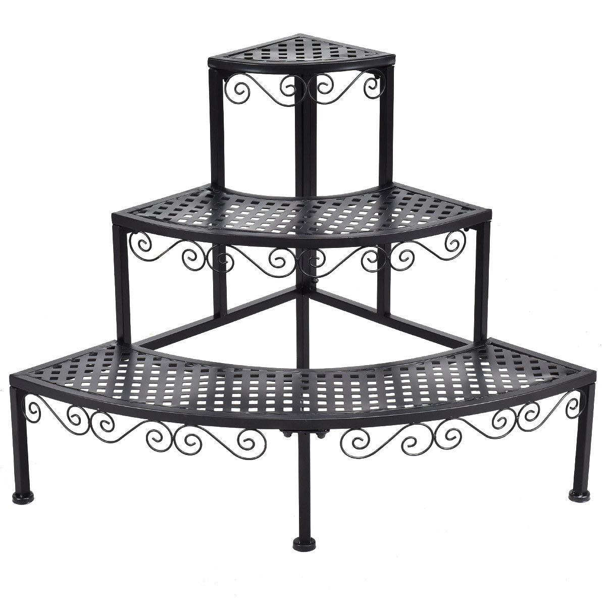 3-Tier Corner Metal Flower Ladder Plant StandÂ 
