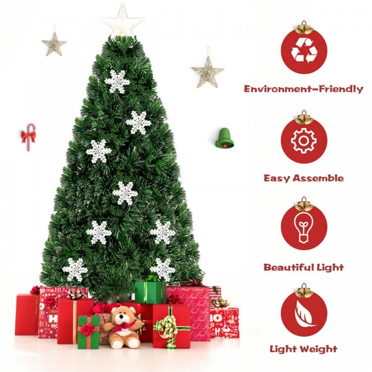 5 Feet LED Optic Artificial Christmas Tree with Snowflakes