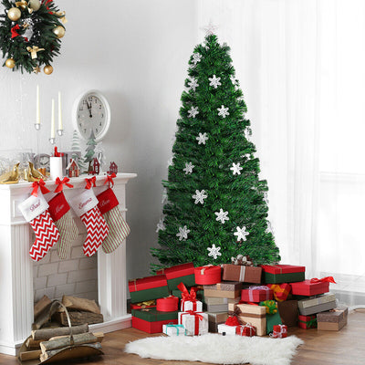 4 / 5 / 6 Feet LED Optic Artificial Christmas Tree with SnowflakesÂ 