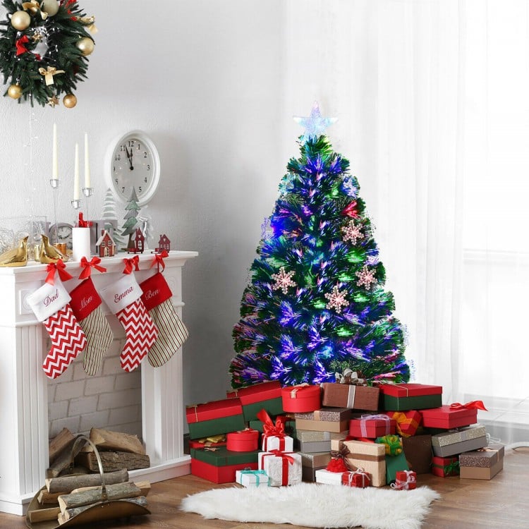 3 Feet LED Optic Artificial Christmas Tree with Snowflakes