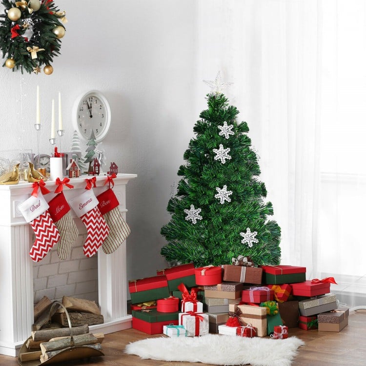 3 Feet LED Optic Artificial Christmas Tree with Snowflakes